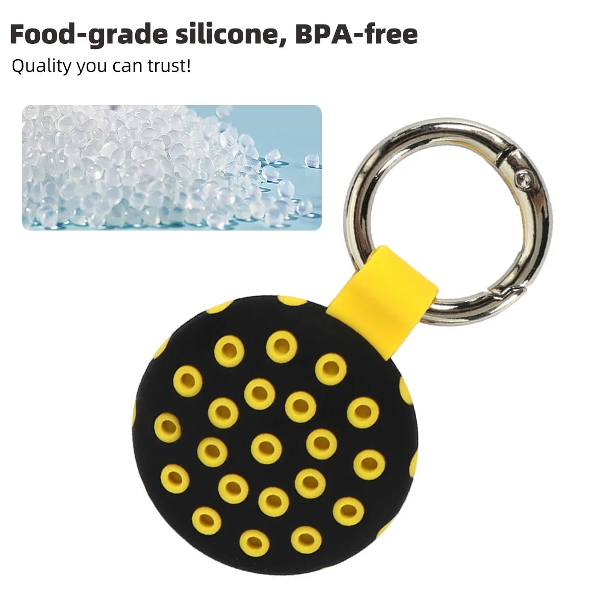 Silicone AirTag Case with Keychain – Pet Collar & Key Holder