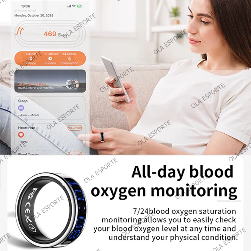 Smart Ring LED | Heart Rate, SpO2, Sleep & Steps Tracker