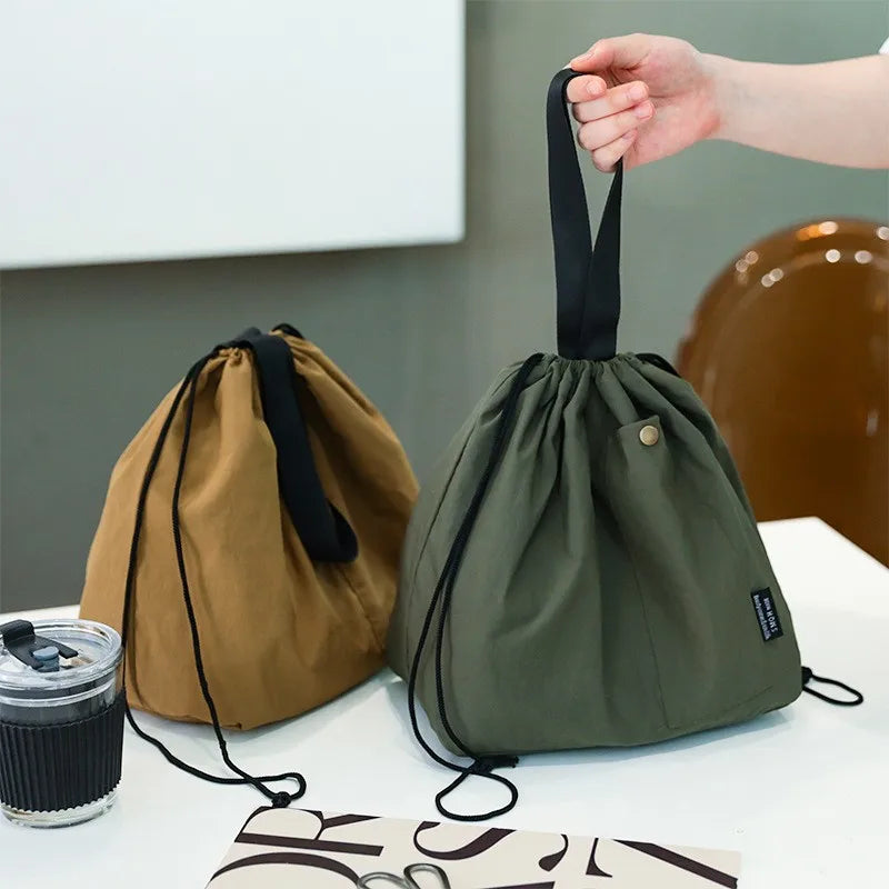 Insulated Drawstring Lunch Bag | Oxford Bento Box Tote