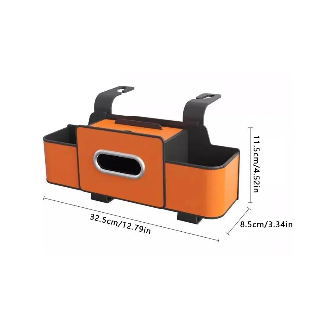 4-in-1 Car Backseat Organizer | Tissue Holder & Cup Stand