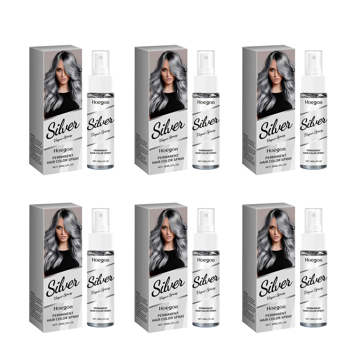 HOEGOA Silver Gray Hair Dye Spray | Nourishing Grandma Grey