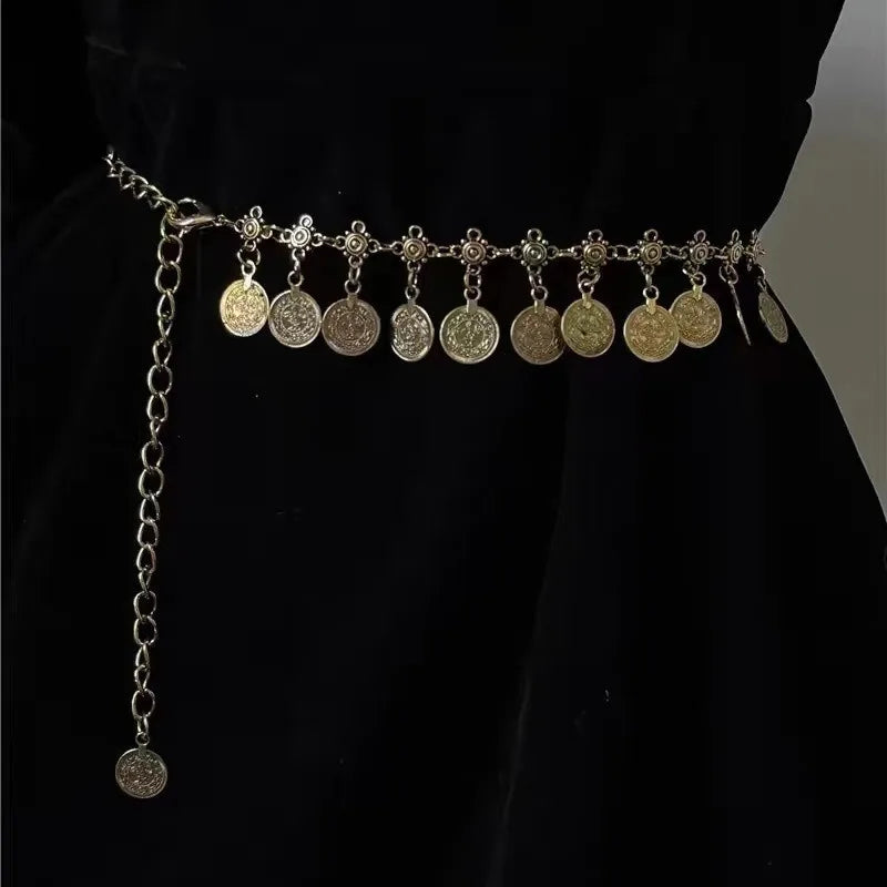Pearl Waist Chain Belt – Retro Hollow Metal Body Chain