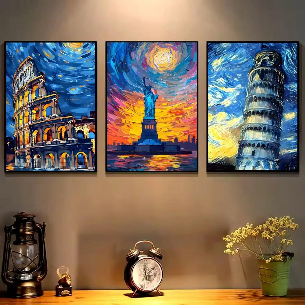 Van Gogh Blue Style HD Canvas Wall Art Print – Home Decor