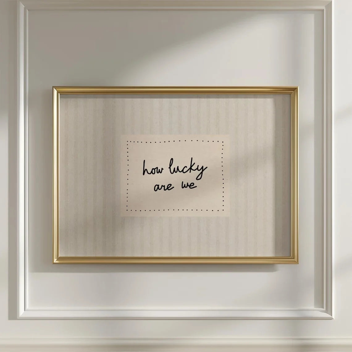 "How Lucky Are We" Minimalist Quote Canvas Wall Art Print
