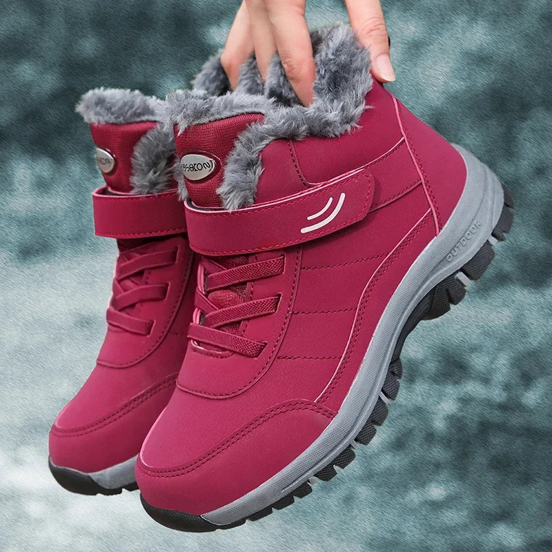 AZGB Unisex Waterproof Winter Snow Boots – Plush Warm Hiking