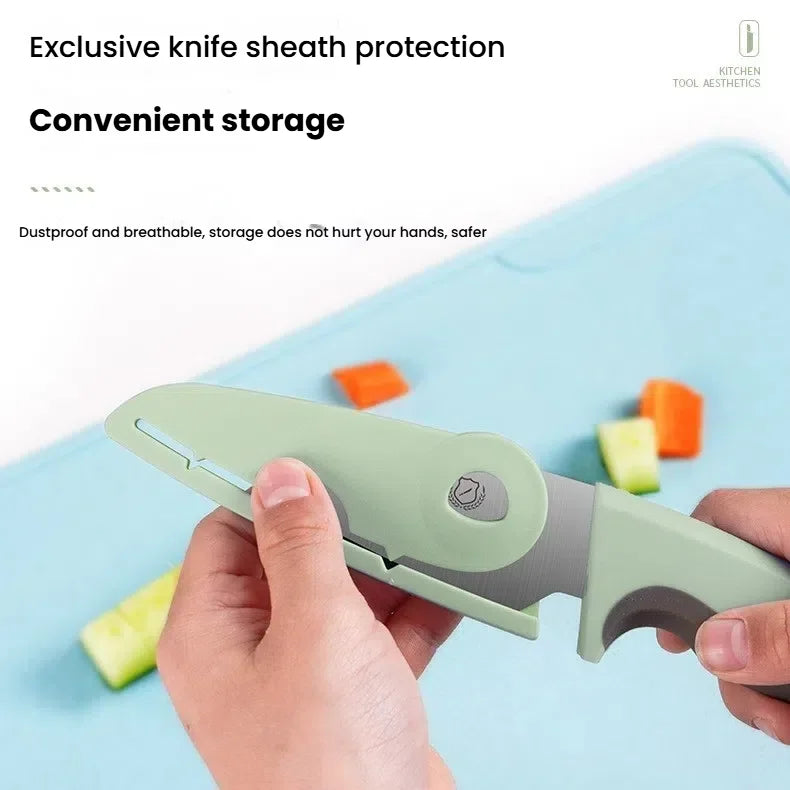 Kids' Safety Fruit Knife – Cartoon Crocodile Kitchen Knife