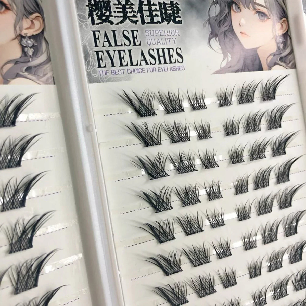Fox-Style Wispy Cluster False Eyelashes | Glue-Free Anime Lashes