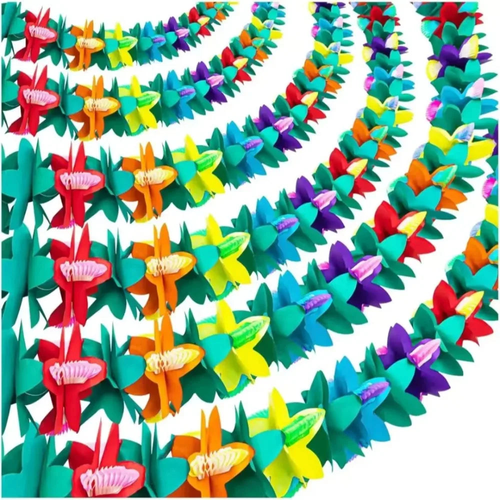 3M Hawaiian Paper Flower Garland – Tropical Party Decoration