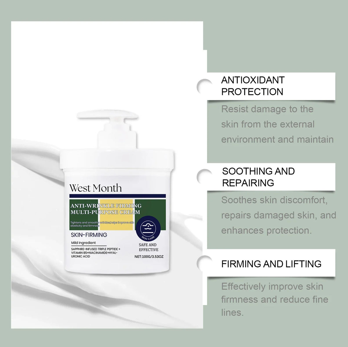 WEST MONTH Firming Face Cream – Moisturizing & Smoothing 100g