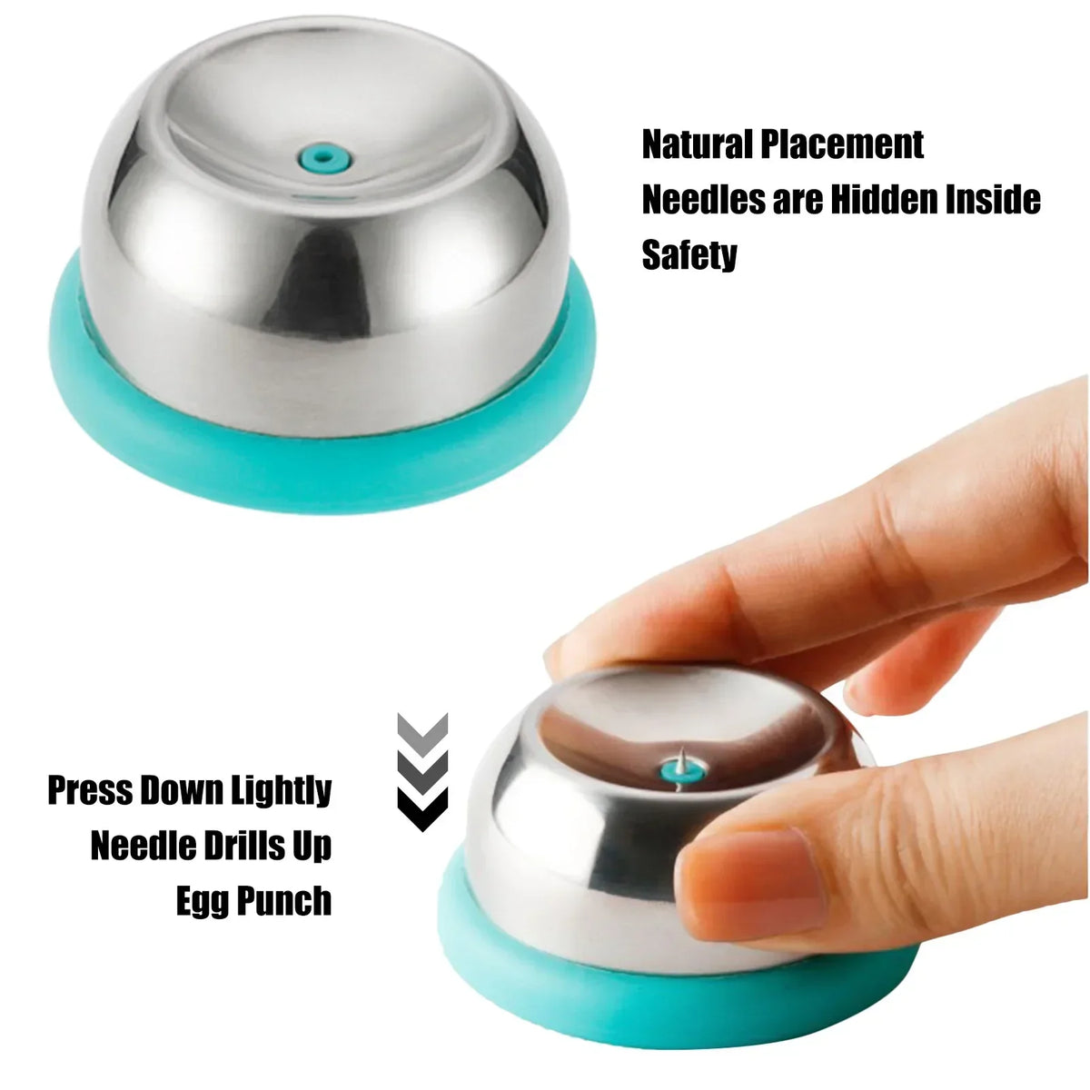 Stainless Steel Egg Piercer – Easy Peel & No-Crack Boiling