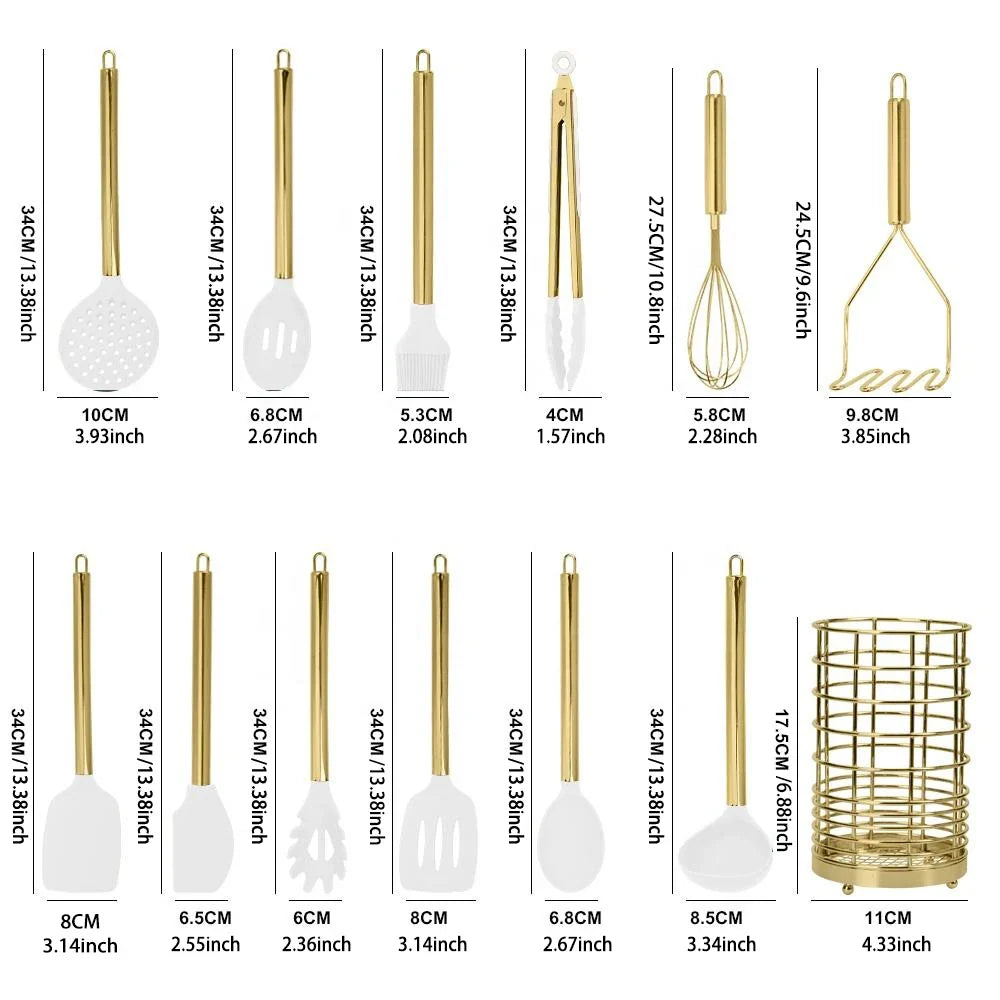 33-Piece Silicone Kitchen Utensil Set – Wooden Handle Cookware