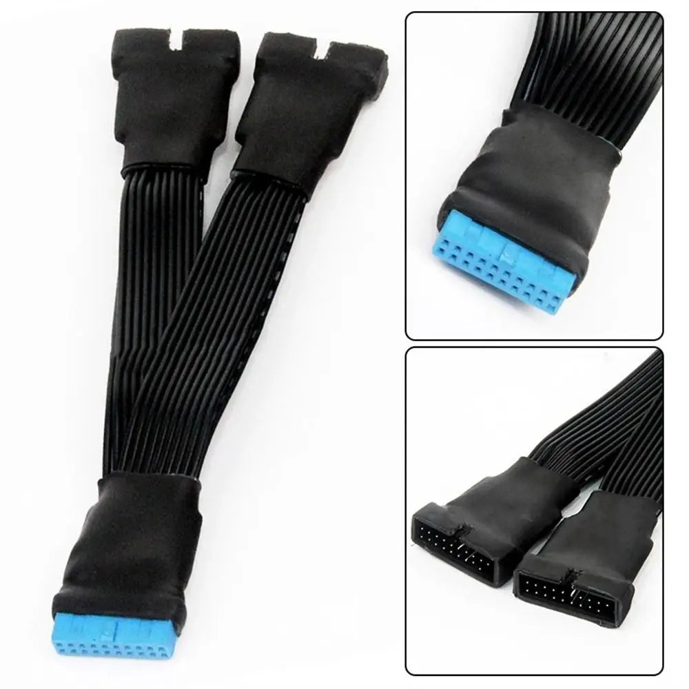 USB 3.0 19Pin 20Pin 1-to-2 Splitter Cable – Motherboard Header