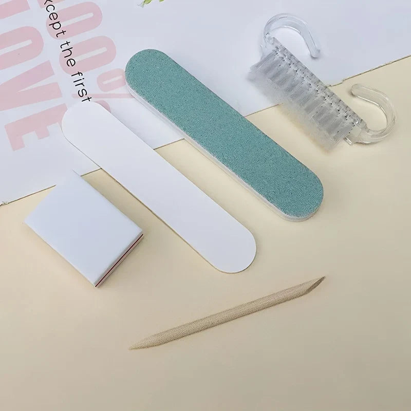 5-Piece Mini Nail File & Manicure Wood Stick Kit | DIY Nail Care
