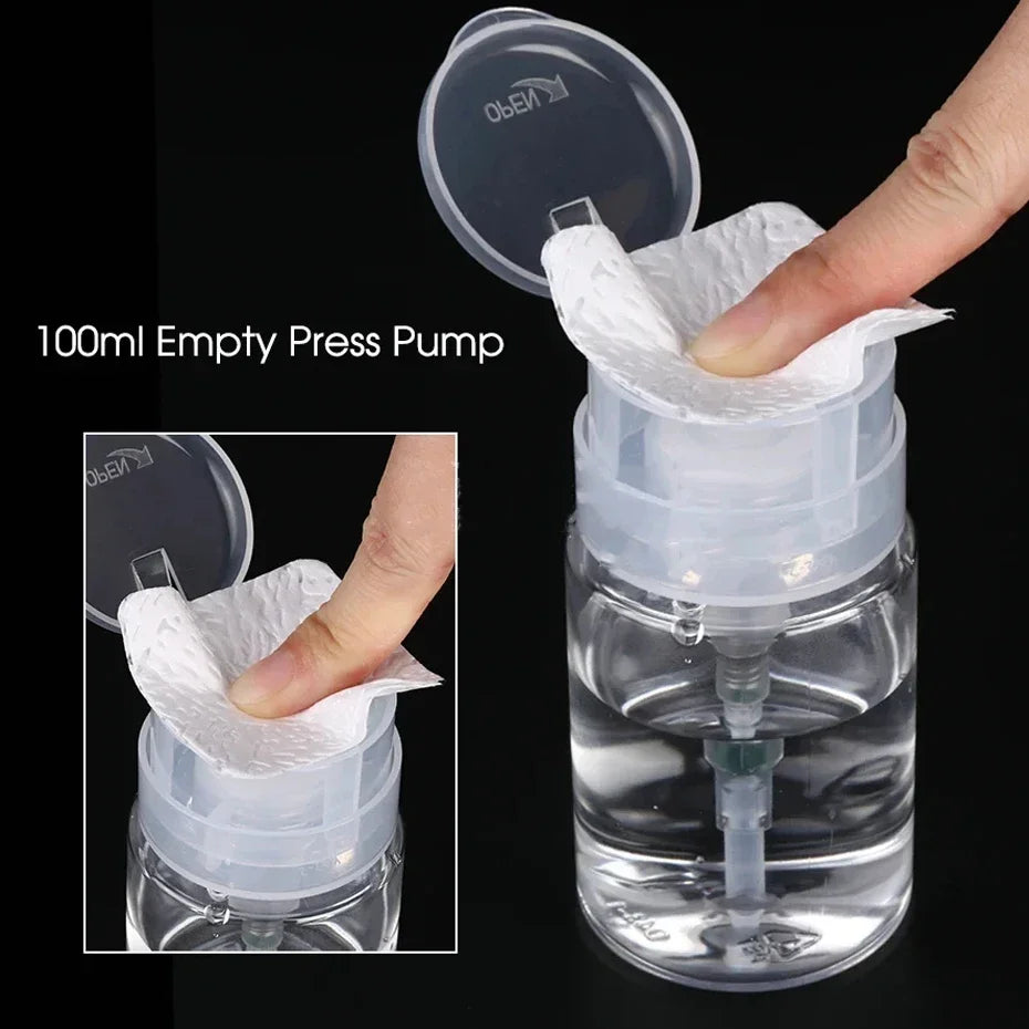 MDUG 100ml Refillable Press Pump Bottle | Nail Polish Remover