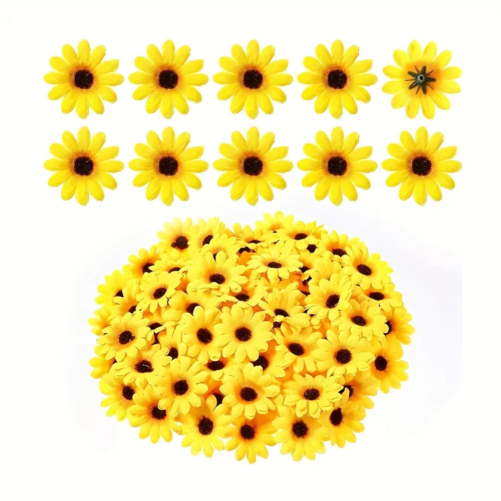 Artificial Sunflowers – Fabric Mini Fake Flowers for DIY Decor