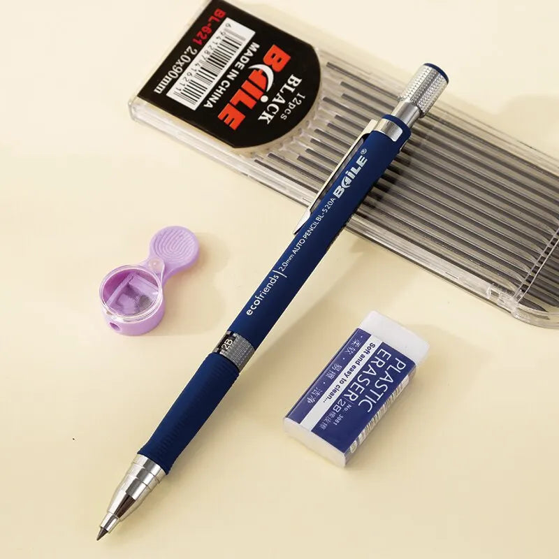 Mechanical Pencil 2B Automatic Pencils Black Lead Refills Writing