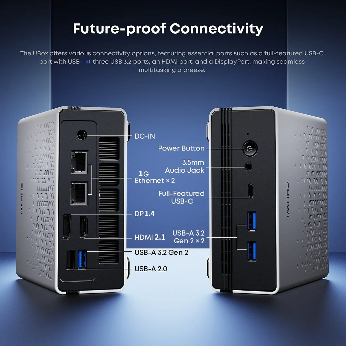 CHUWI UBox Mini PC AMD Ryzen 6600H 16GB 512GB Win 11 Wi-Fi 6