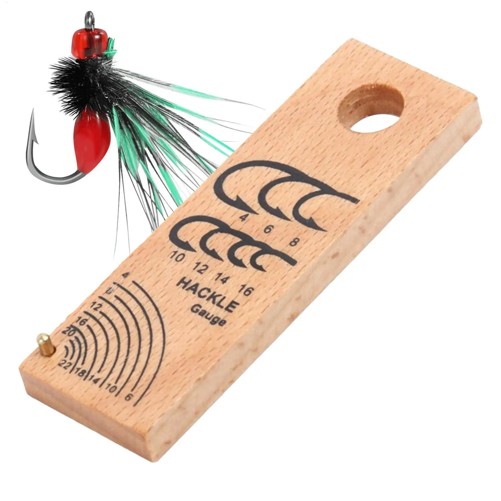 Wooden Fly Hook Size Chart & Tying Gauge | Precise Measuring Tool