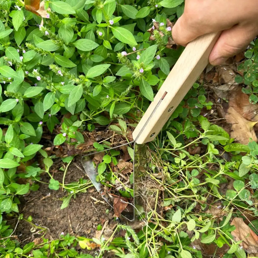 Heavy-Duty Manual Weed Cutter – Piercing Tip & Root Puller