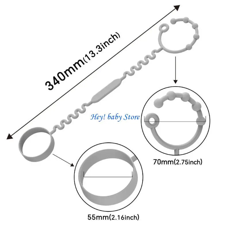 Silicone Baby Bottle & Pacifier Harness Strap for Strollers