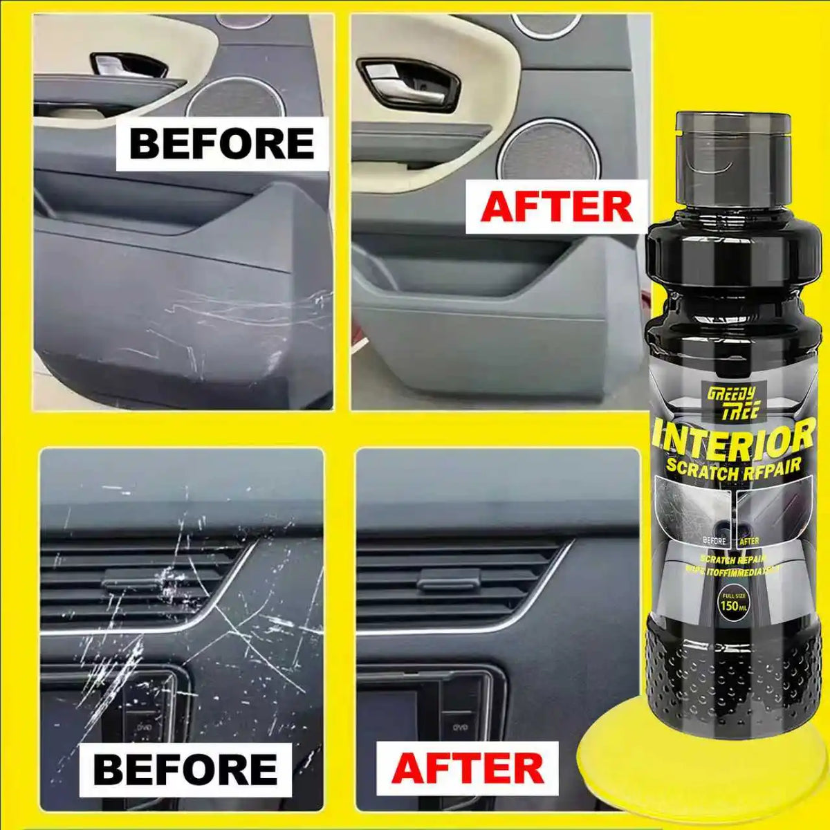 Car Interior Scratch Repair Kit – Plastic Restorer & Wax Coat