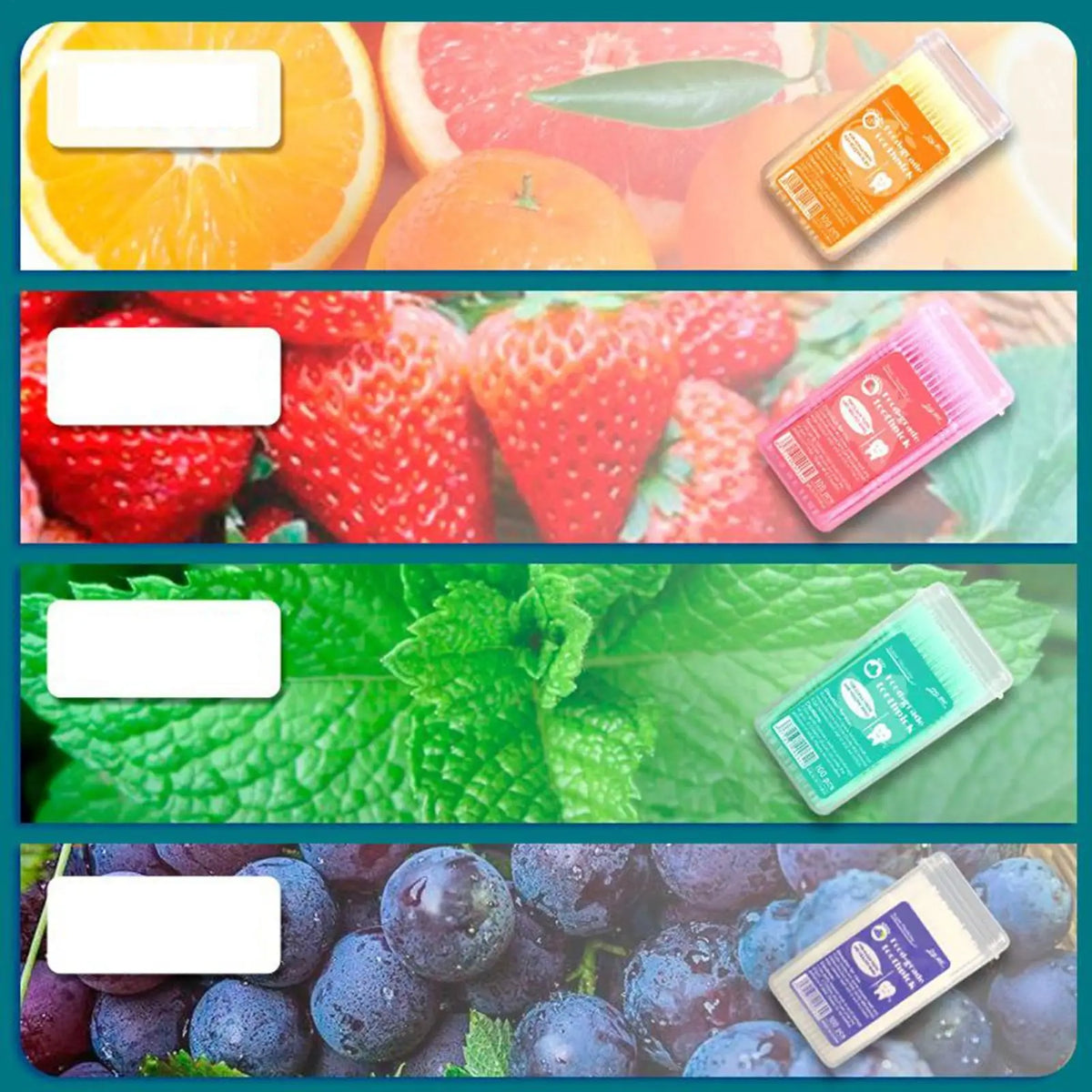 100pcs Flavored Toothpicks Dual-Tip Soft Bristle Interdental Picks