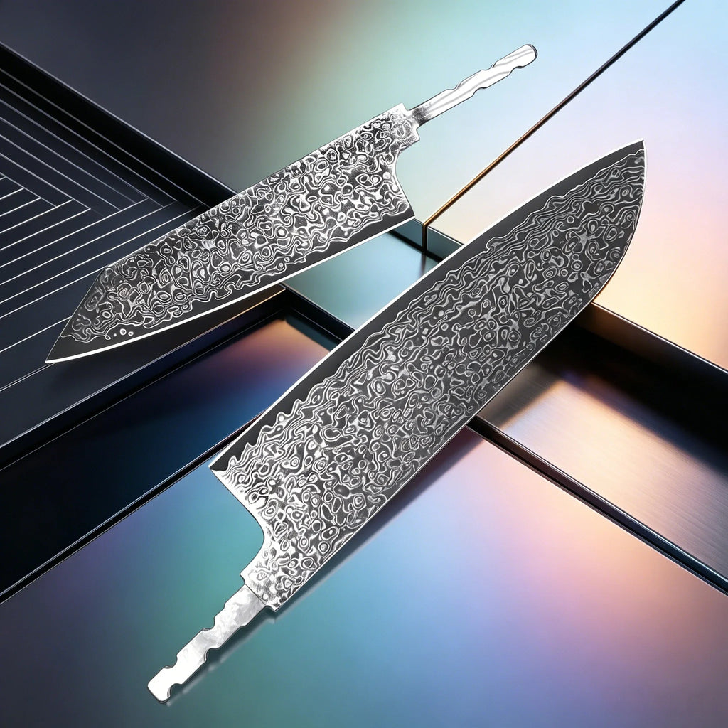 Damascus Steel Blade Blank – Hand Forged Chef & Cleaver Knife