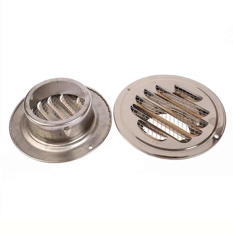 Round Stainless Steel Air Vent Grille | 70–150MM Wall Duct Cover