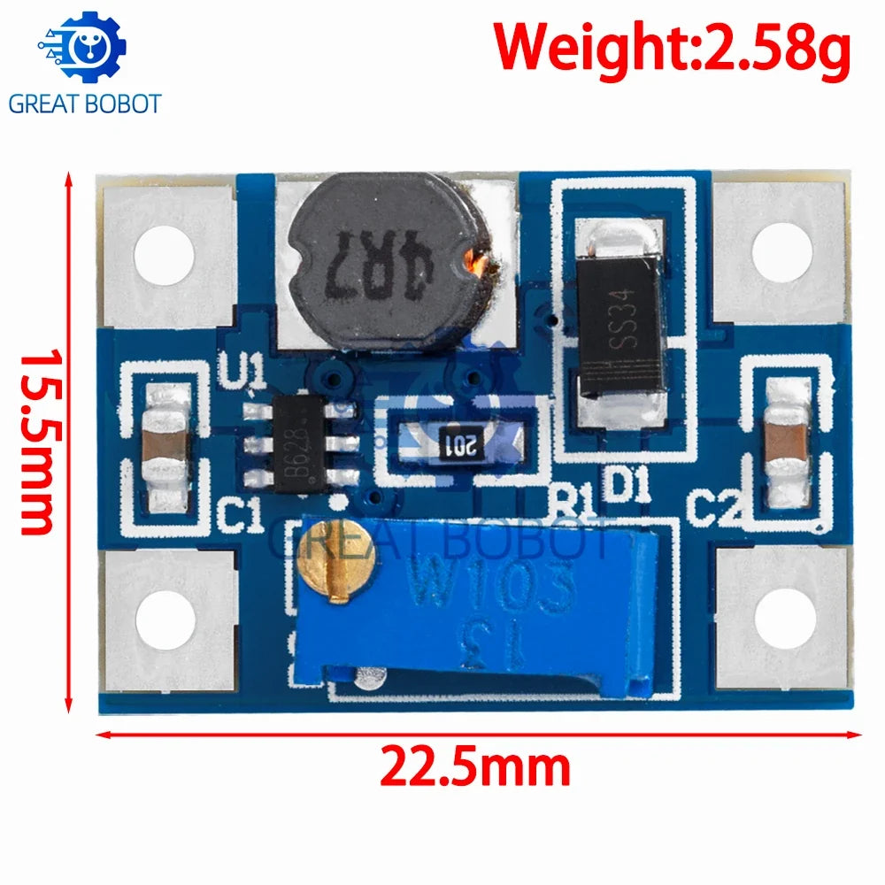 SX1308 DC-DC Step-Up Boost Converter Module 2A Adjustable