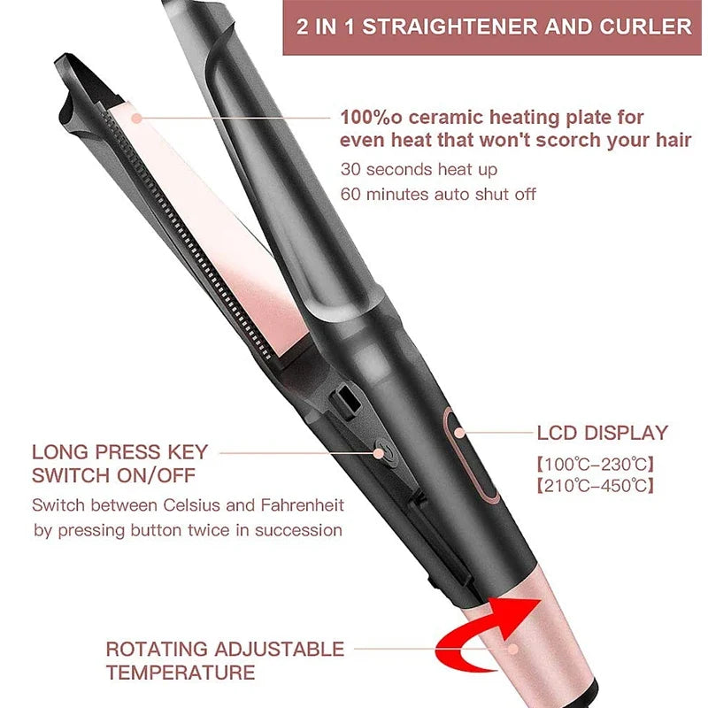 Triple Barrel Ceramic Ionic Hair Waver LCD Curling Iron