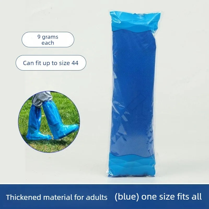 Disposable Waterproof Shoe Covers – Blue & Clear Plastic 10/20 Pc