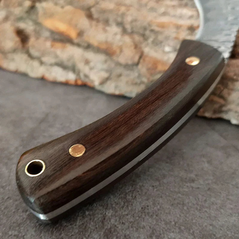 Damascus Stainless Steel Boning & Cleaver Knife + Sheath