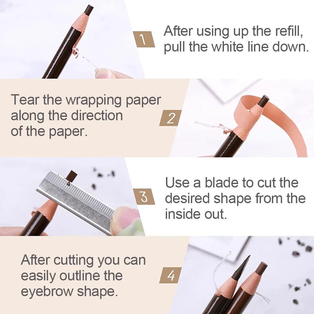 5-Piece Microblading Eyebrow Pencil Set – Waterproof Brow Pen