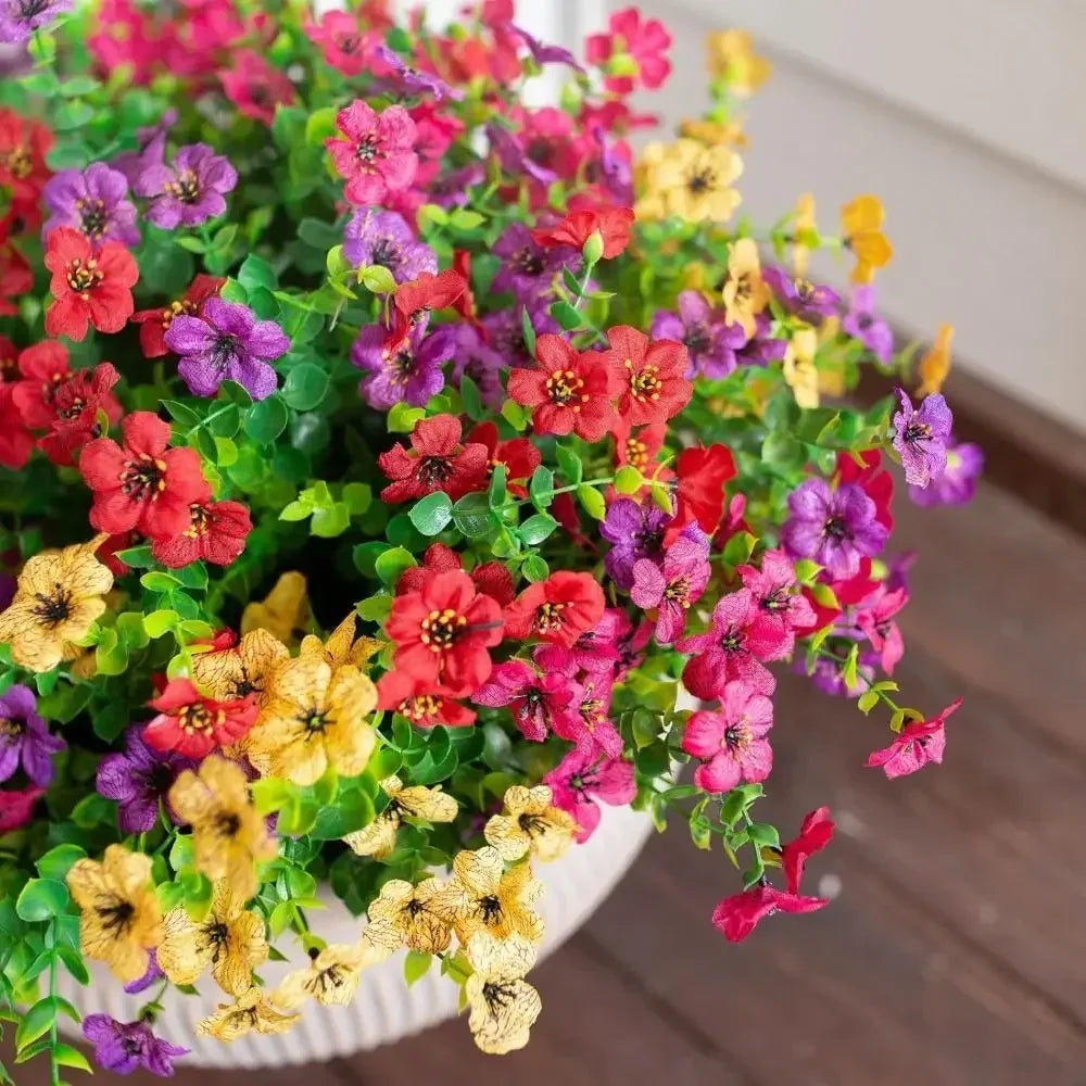 Aesthetic Violet Fall Flowers Eucalyptus Realistic Artificial Flower
