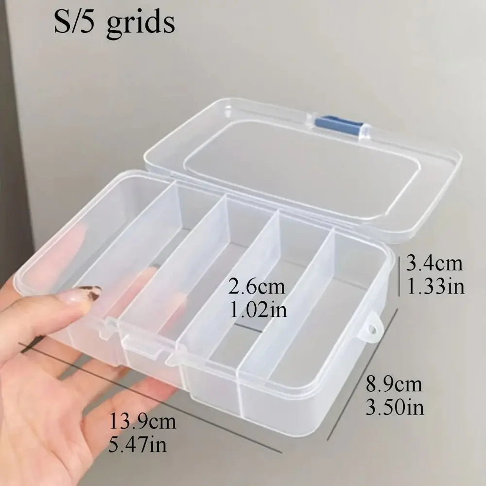 2-Pack Clear Hair Clip & Jewelry Storage Box with Dust-Proof Lid