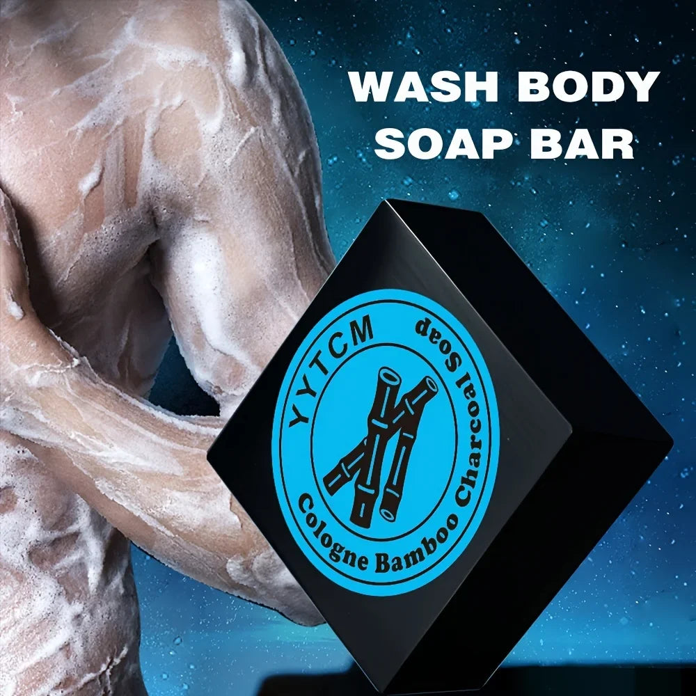 Men's Bamboo Charcoal Soap – Deep Cleansing Face & Body Bar 65g
