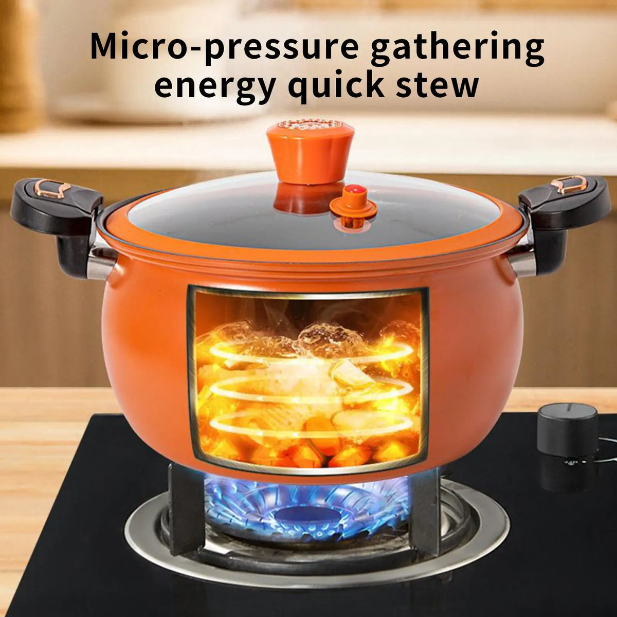 Pressure Cooker Cooking Pot Stew Fast Heating Non Stick See Through