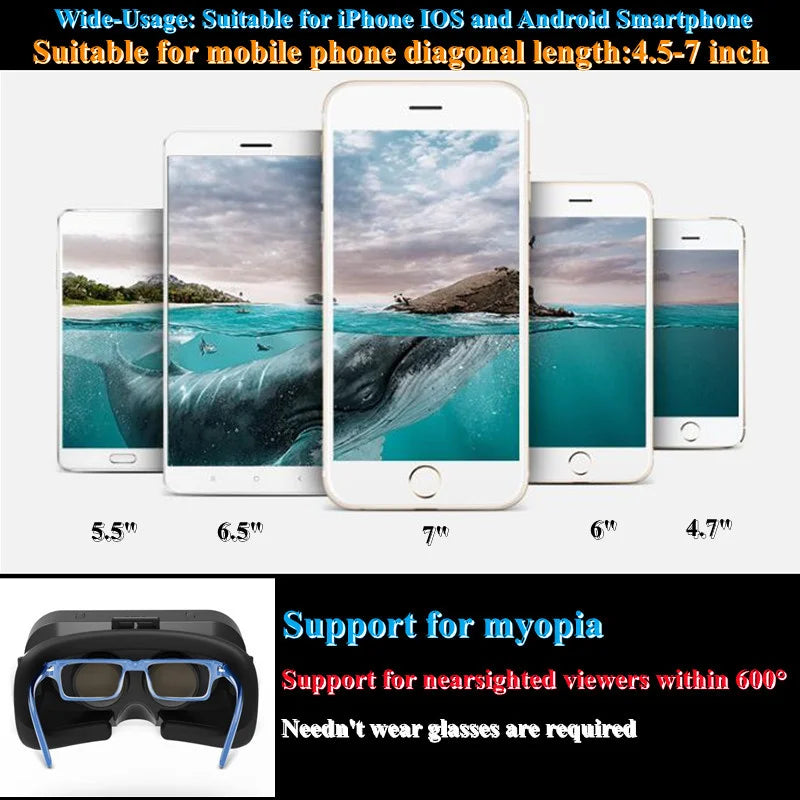 Shinecon 3D VR Headset Glasses – iOS & Android 4.7–7.2"