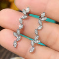 Huitan CZ Crystal Geometric Drop Earrings | Bridal Jewelry