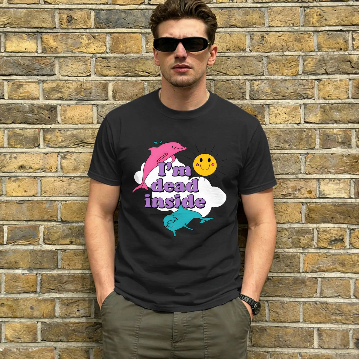 "I'm Dead Inside" Funny Oversized Cotton T-Shirt | Y2K Tee