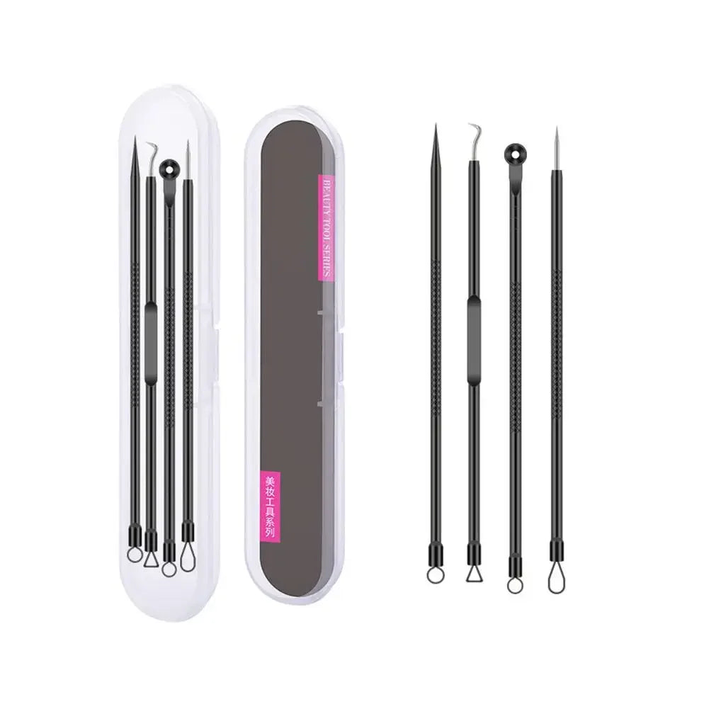 4-Piece Blackhead Remover Tool Set – Stainless Steel Acne Kit