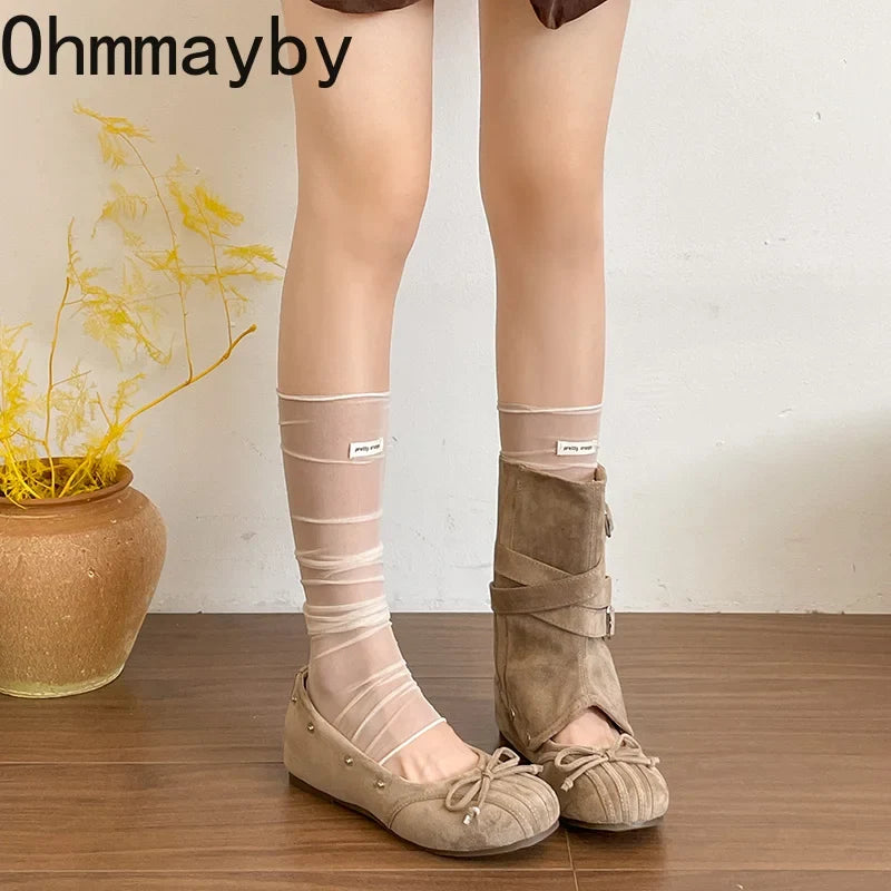 Women's Vintage Hollow-Out Wedge Boots – Multi Buckle Slip-On