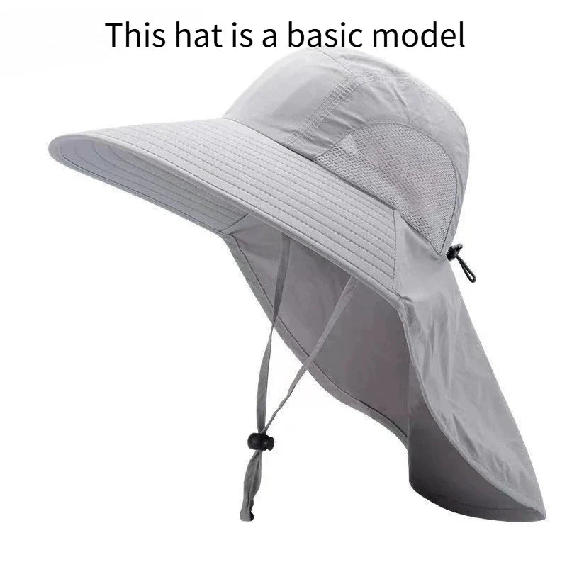 Wide Brim UV Bucket Hat with Full Face Visor | Sun Protection