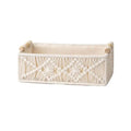 Storage Box Wooden Handles Large Capacity Woven Design Basket Home