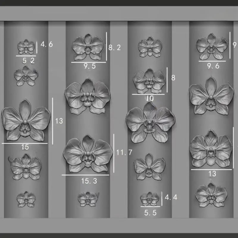 3D Orchid Silicone Nail Art Mold – DIY Floral Carving Template