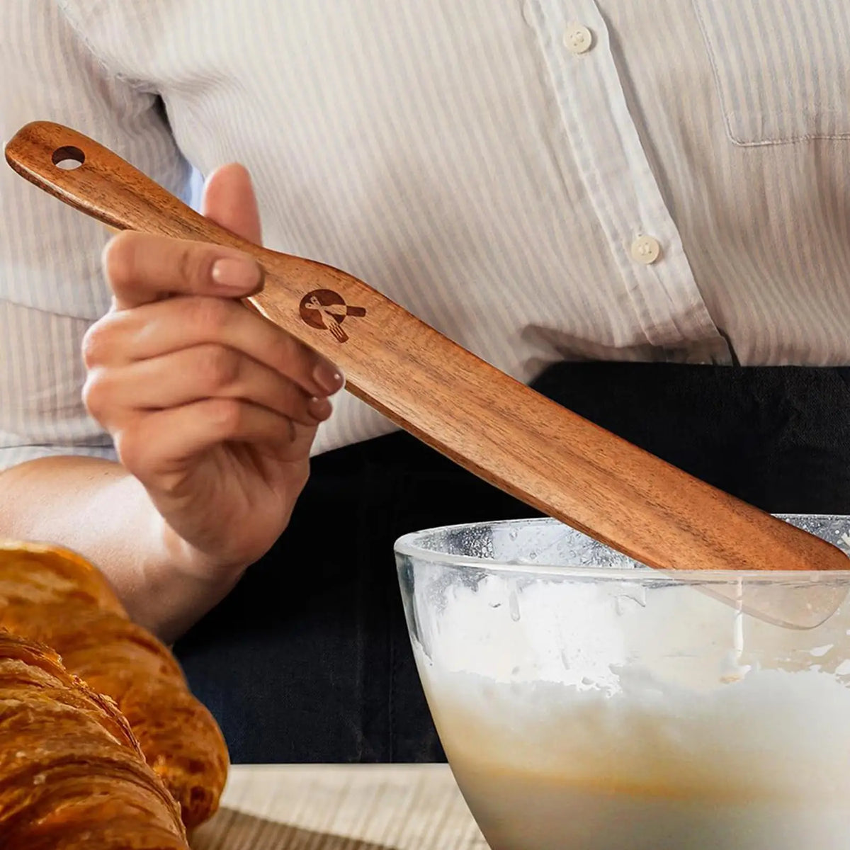 Wooden Sourdough Spatula Scraper & Bread Whisk Baking Tool