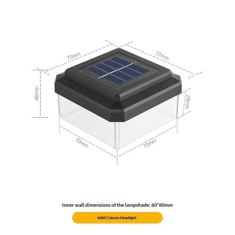 IP65 Solar Post Cap Light – Warm White LED Fence Lamp