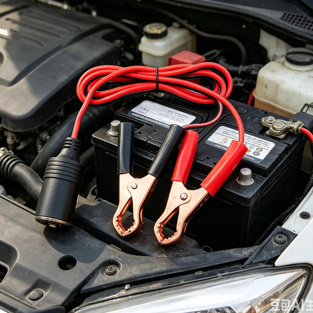 12V Battery Clamp to Car Socket Adapter – Heavy Duty