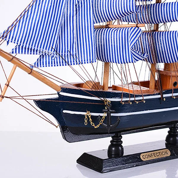 Handmade Wooden Sailing Ship Model | Nautical Decor Gift