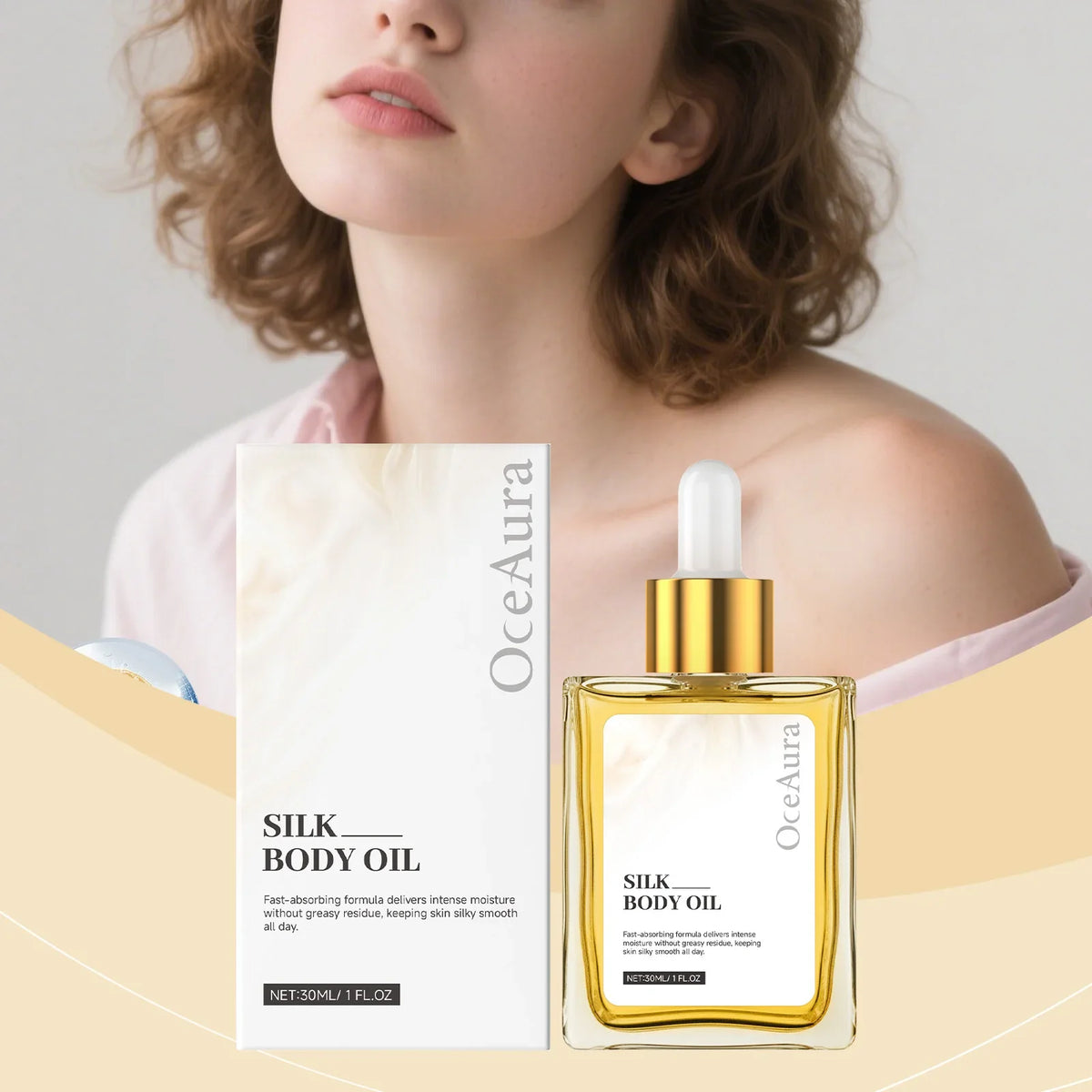 OceAura Dry Silk Body Oil – Non-Greasy Moisturizing & Exfoliating